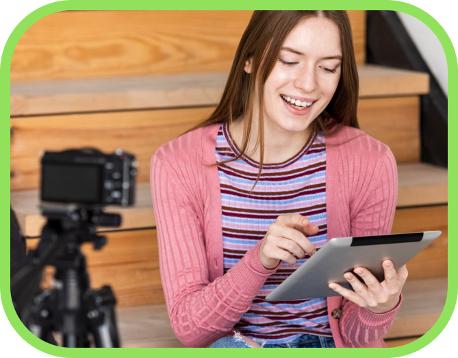 girl with tablet